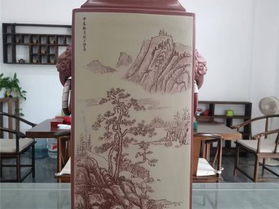 大花瓶（袁强陶刻）