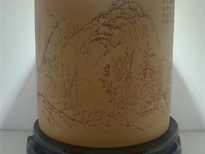 大笔筒（袁强陶刻）